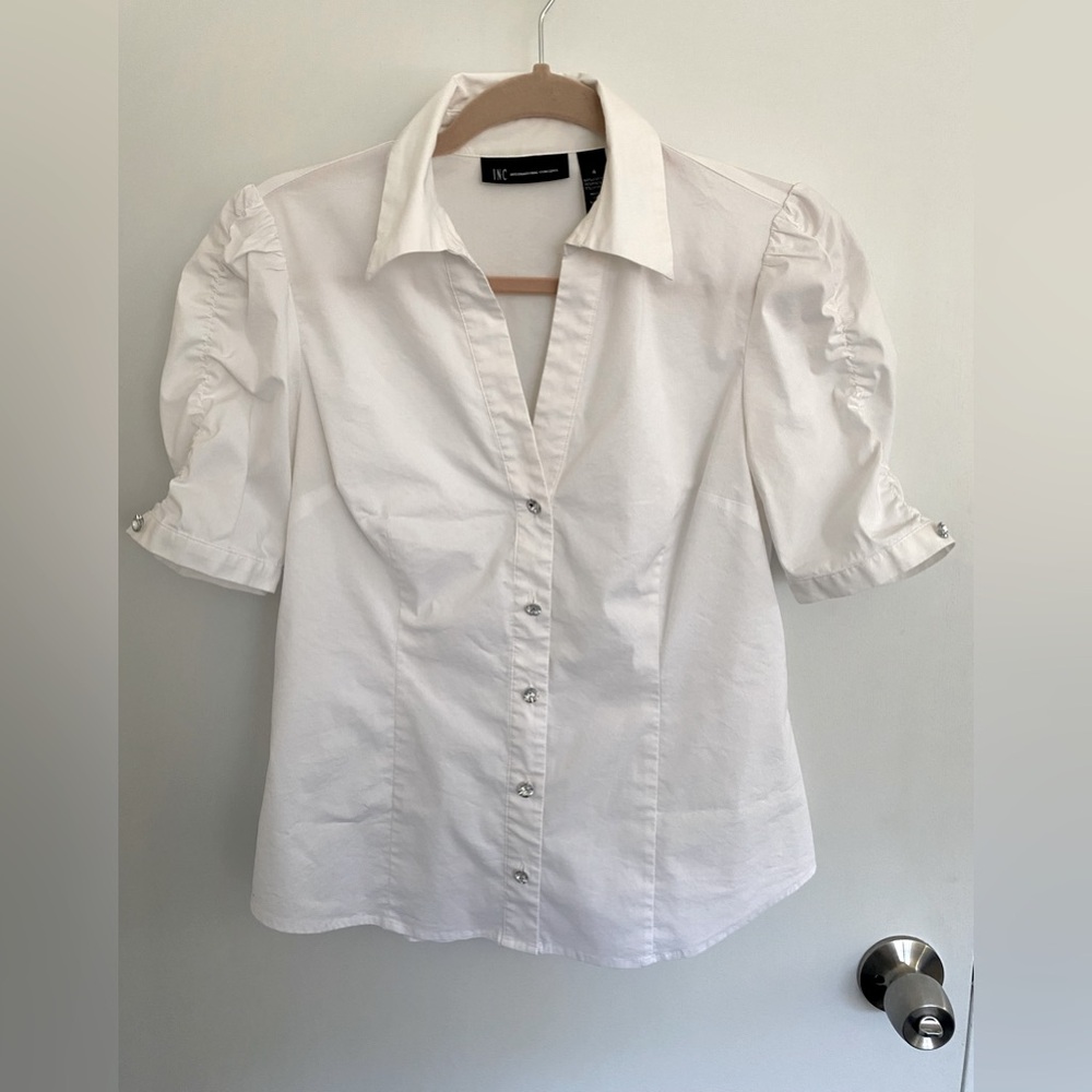 INC International Concepts blouse. Size 4. Color: White.